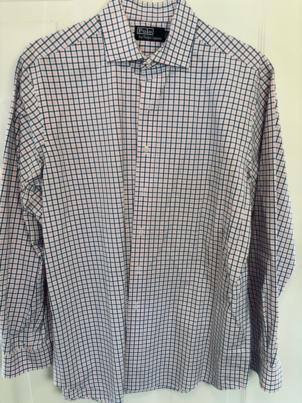 Polo by Ralph Lauren Pink and Blue Windowpane Dress Shirt